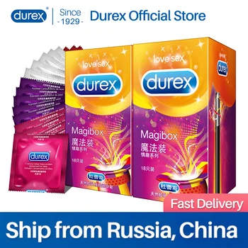Durex Spike Condoms Ice Fire Mixed 4 Style Large Particle Big Dotted Thread Natural Rubber Penis Sleeve Sex Toys For Men