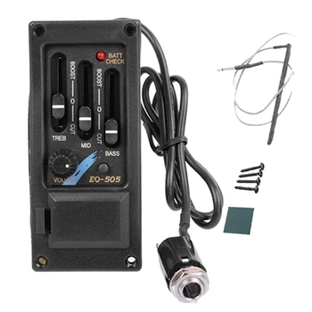 

EQ-505 Guitar Saddle Pickup 3 Bands EQ Equalizer Left Hand Acoustic Guitar Preamp System Equalizer Piezo