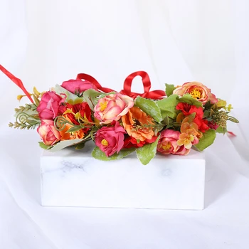 

Simulation Fabric Flowers Ladies Hair Accessories Hair Band Bride Wedding Travel Accessories Garland Artificial Handmade Garland