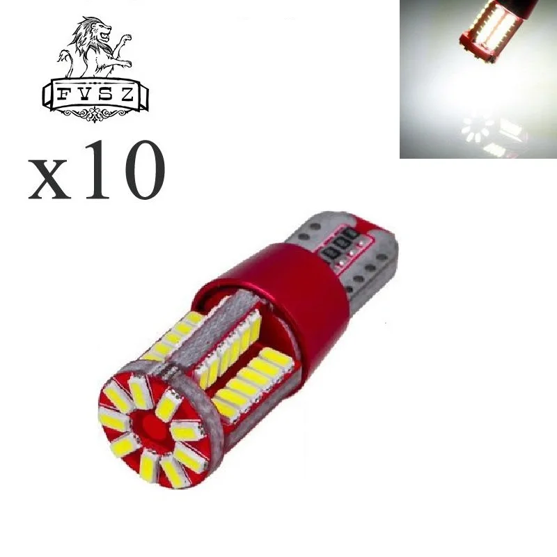 

10Pcs T10 12V 57-SMD 3014 15W 6000K Car Led Bulbs From Canbus Light-Emitting Diodes Independent No Errors Univ era Auto Lamp