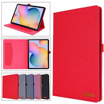 

Cloth pattern book style tablet case For Samsung Galaxy Tab S6 Lite 10.4 SM-P610 SM-P615 Stand Cover with Card slots + film