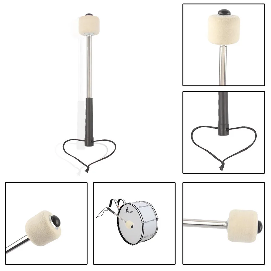 

Drumstick Army Snare Drum Stick Wooden Drum Felt Hammer Stick Rod Percussion Instrument Accessories Drum Mallets Soft Felt Head