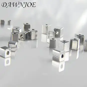 

DAWNJOE 20 pcs 3/5/6 mm High Quality Stainless Steel Positioning Square Spacer beads DIY Making Bracelet Necklace Jewelry Findin
