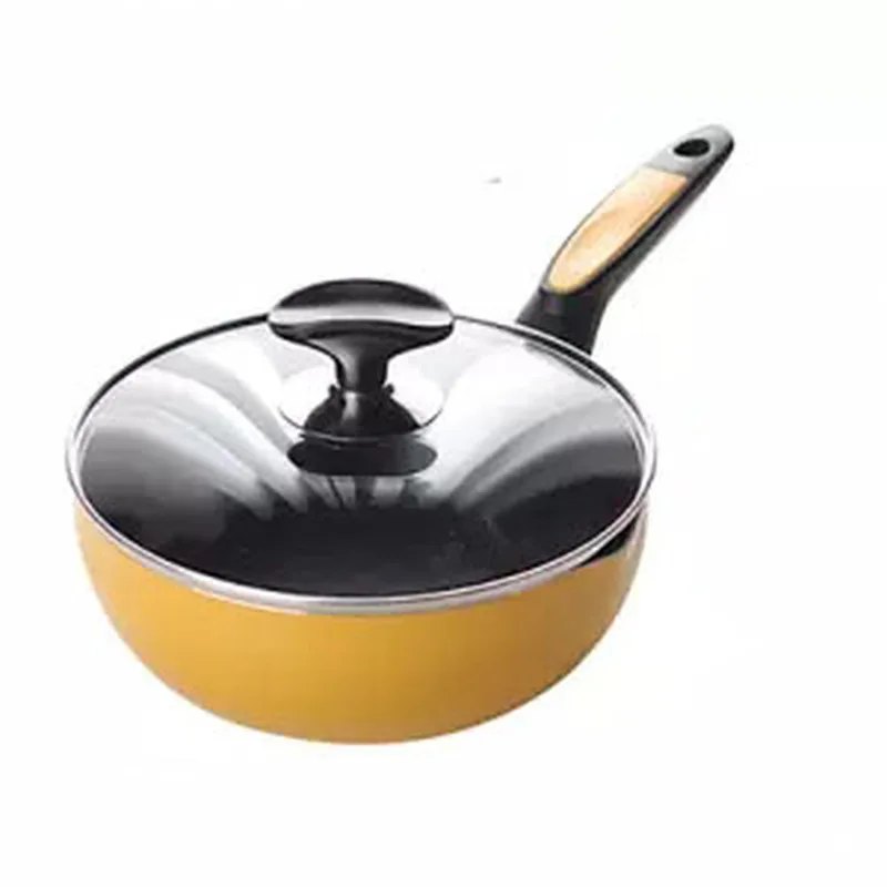 Milk Pot Small Wok Wok Non-stick Pan Deep Deep Frying Pan Pot Induction Cooker Open Flame Universal Cooking Pot Kitchen Cookware