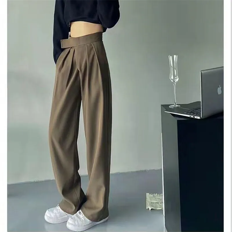 Korea lowest price Elegant Straight Special sale item Pants Women Autumn OL Loose Fashion Solid