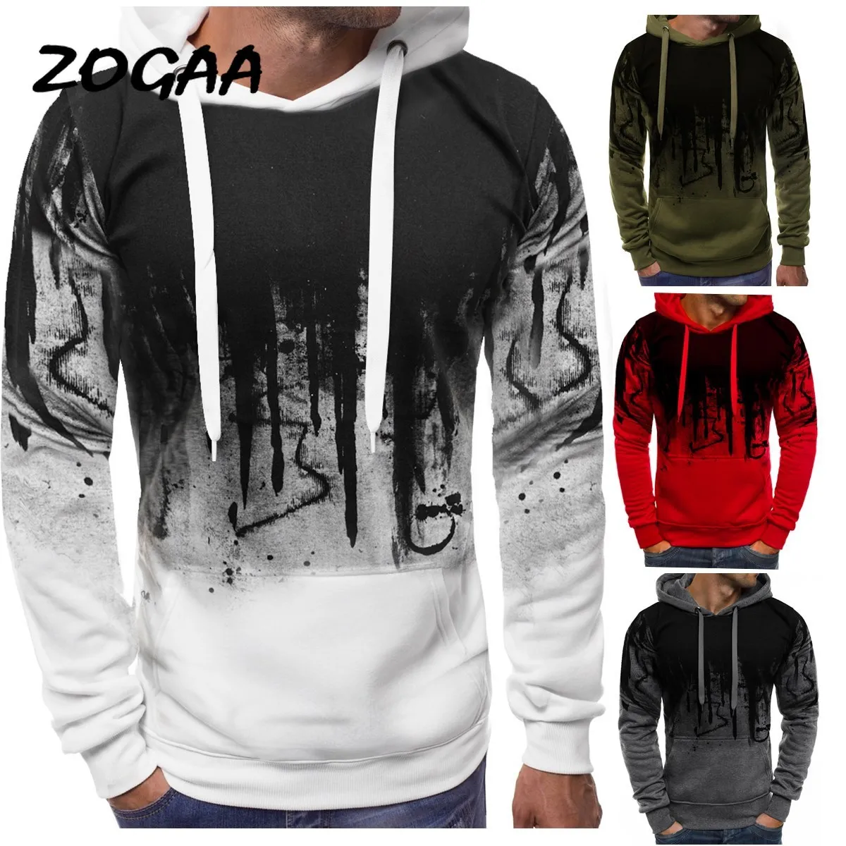 

ZOGAA 2020 Hoodie Men's Winter Fashion Sweatshirt Men's Winter Collar Hat Long Sleeve Pullover Hoodie Plus Velvet Hoodie Men