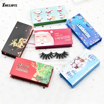 

Christmas Fake Lashes Wholesale Beauty Eyelash Extension Makeup Drop Shipping Eyelashes Packaging Box ресницы для наращивания