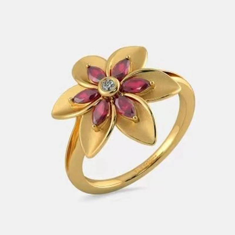 Женское кольцо с цветочным принтом изящное для влюбленных модное Ювелирное