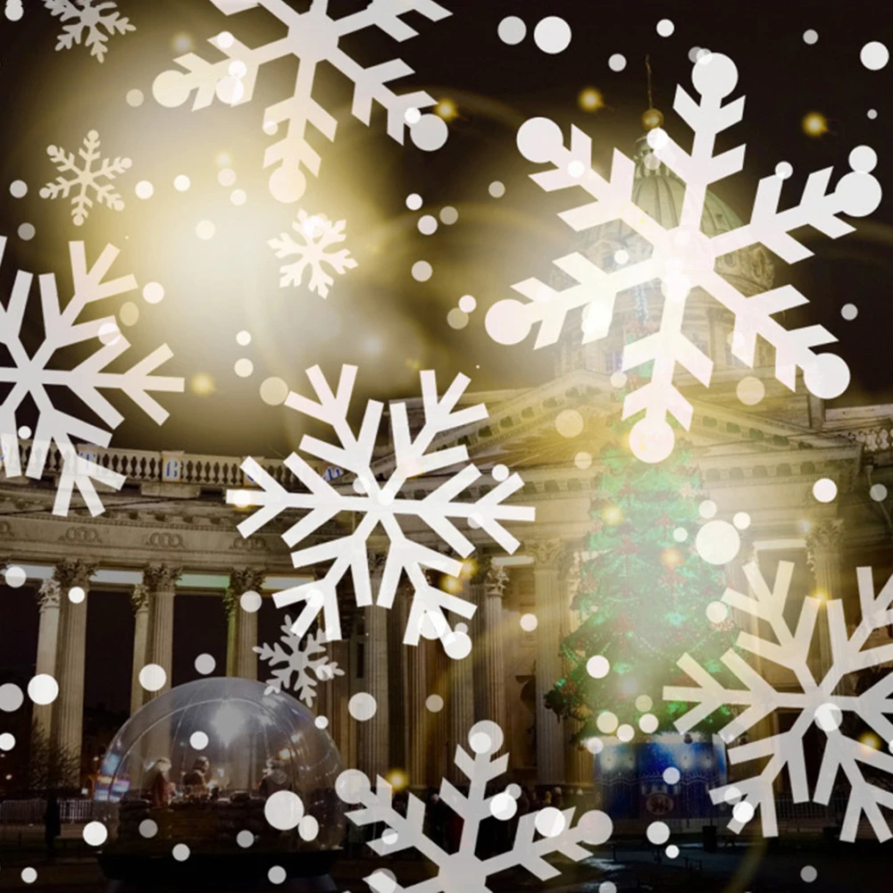 Рождественский снежинка лазерный светильник прожектор с эффектом снегопада движущийся Снег Открытый сад лазерный проектор лампа для новогодних вечерние Декор