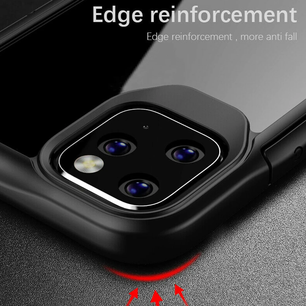 LLZ. COQUE противоударный чехол для IPhone 11 Pro Max TPU бампер Гибридный чехол для Iphoen 6 7 8 Plus Xs X Xr Max тонкий прозрачный чехол