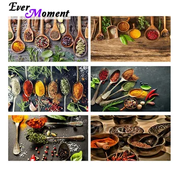 

Ever Moment Diamond Painting Seasoning in Spoon Decoration Cross Stitch Handmade Full Square Drill Diamond Embroidery S2F2441