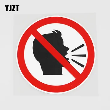 

YJZT 11.5CMX11.5CM Noise Is Forbidden Here PVC Decal Car Sticker Circular Outline 11B-0090