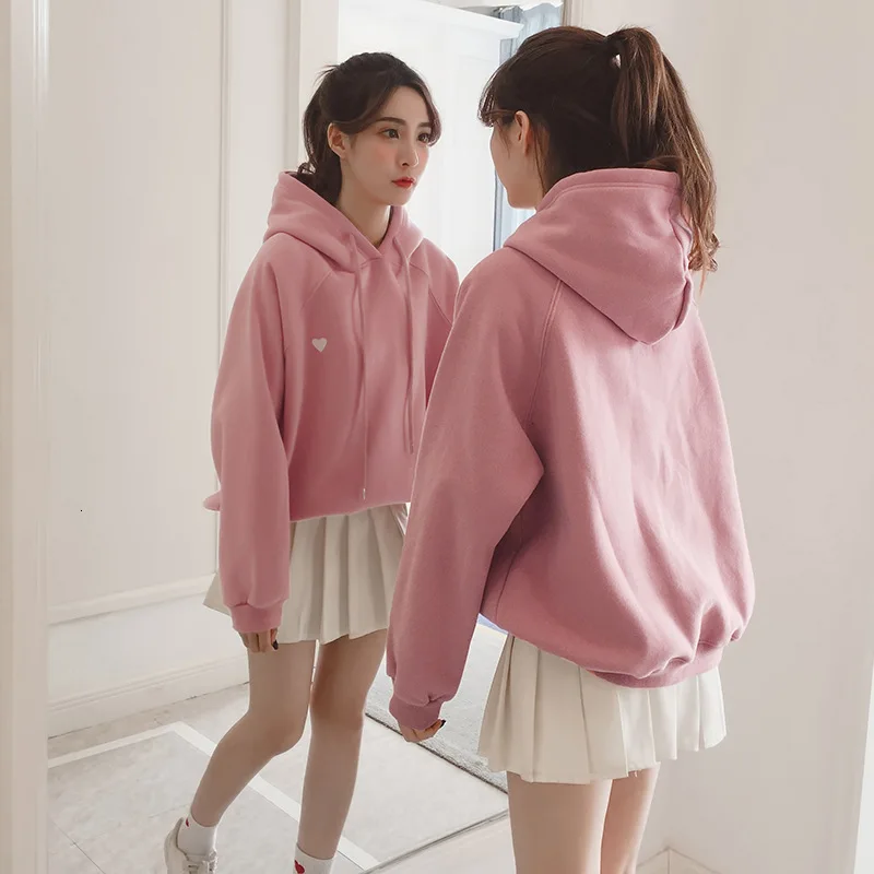 2515Pinkregular RICORIT флисовые длинные Толстовки женские Свободные Лоскутные пуловеры женские с капюшоном Прямая поставка Толстая Толстовка Зимние с длинным рукавом Топы - Цвет: 2515Pinkregular