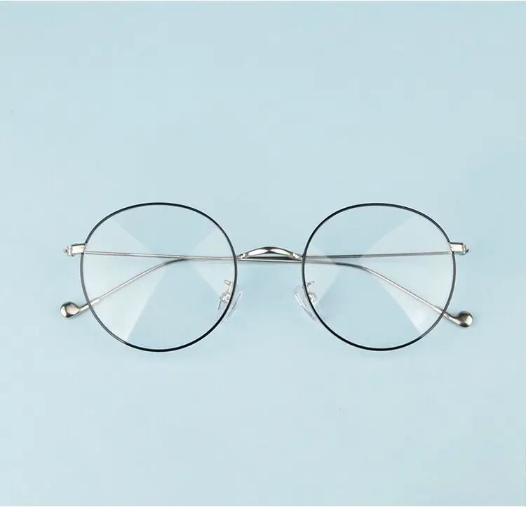 

9992 Retro circular spectacle frames for men and women with flat lens sunglasses