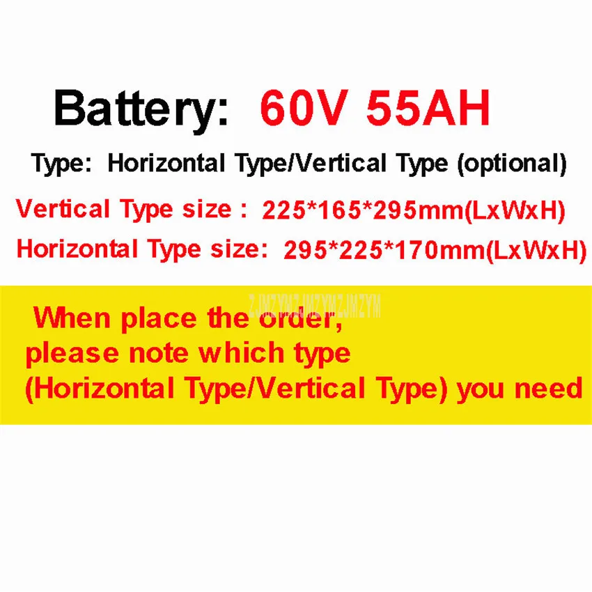 60V55AH 60V литиевая Батарея в течение двух/три/четыре электрическое колесо для транспортных средств Электрический велосипед Батарея 30AH/40AH/55AH/60AH/65AH - Цвет: 60V55AH
