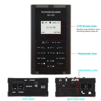 

Digital Loop-recording Landline Phone Call Recorder Call Monitor with LCD Display Telephone Line Recorder External speaker