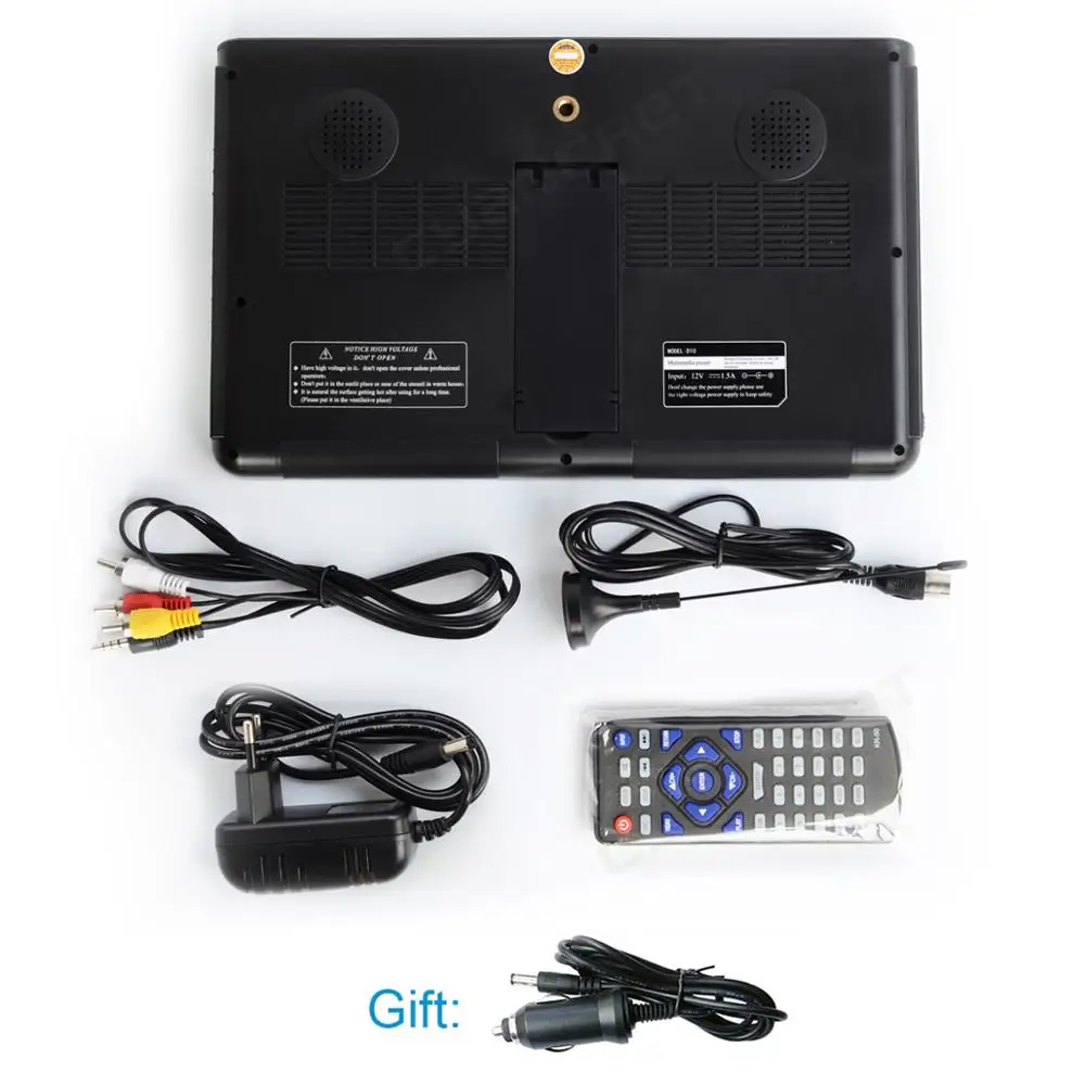 10 "HD Portable Digital and Analog Mini Car TV Supports USB SD MP4 H.265 AC3DVB-T2 ATSC ISDB-T TDT