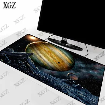 

XGZ Outer Space Stars Moon Rocks Nebulae Large Gaming Mouse Pad PC Computer Gamer Mousepad Desk Mat Lock Edge for CS GO LOL Dota
