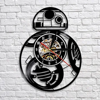 

Vintage Vinyl Record Wall Clock Modern Design Creative 3D Stickers Movie Theme Star Wars Clocks Hanging Wall Watch Home Decor