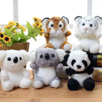 

Cute Raccoon Koala Plush Doll Toy Keychain Key Ring Bag Pendant Hanging Decor porta chaves metal sleutelhanger camping 2020