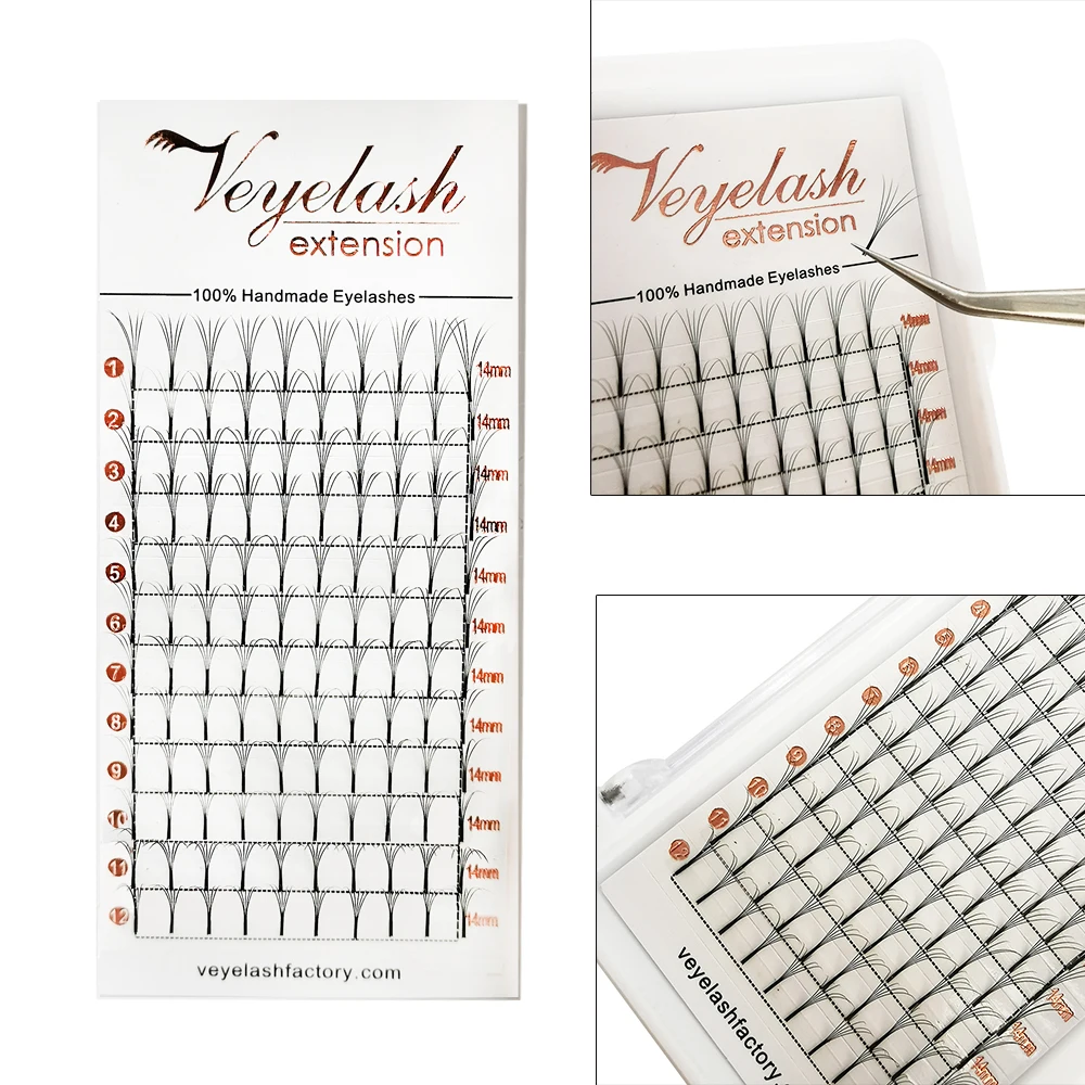 

Veyelash 12 Lines Premade Volume Fans 3d/5d Long Stem Lash Russian Volume Eyelash Extensions Premade Lash Extension Faux Mink
