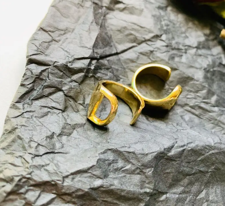 Ins Золотое кольцо с гравировкой женское ретро-мода индивидуальный стиль Открытие Регулируемый Обруч аксессуары