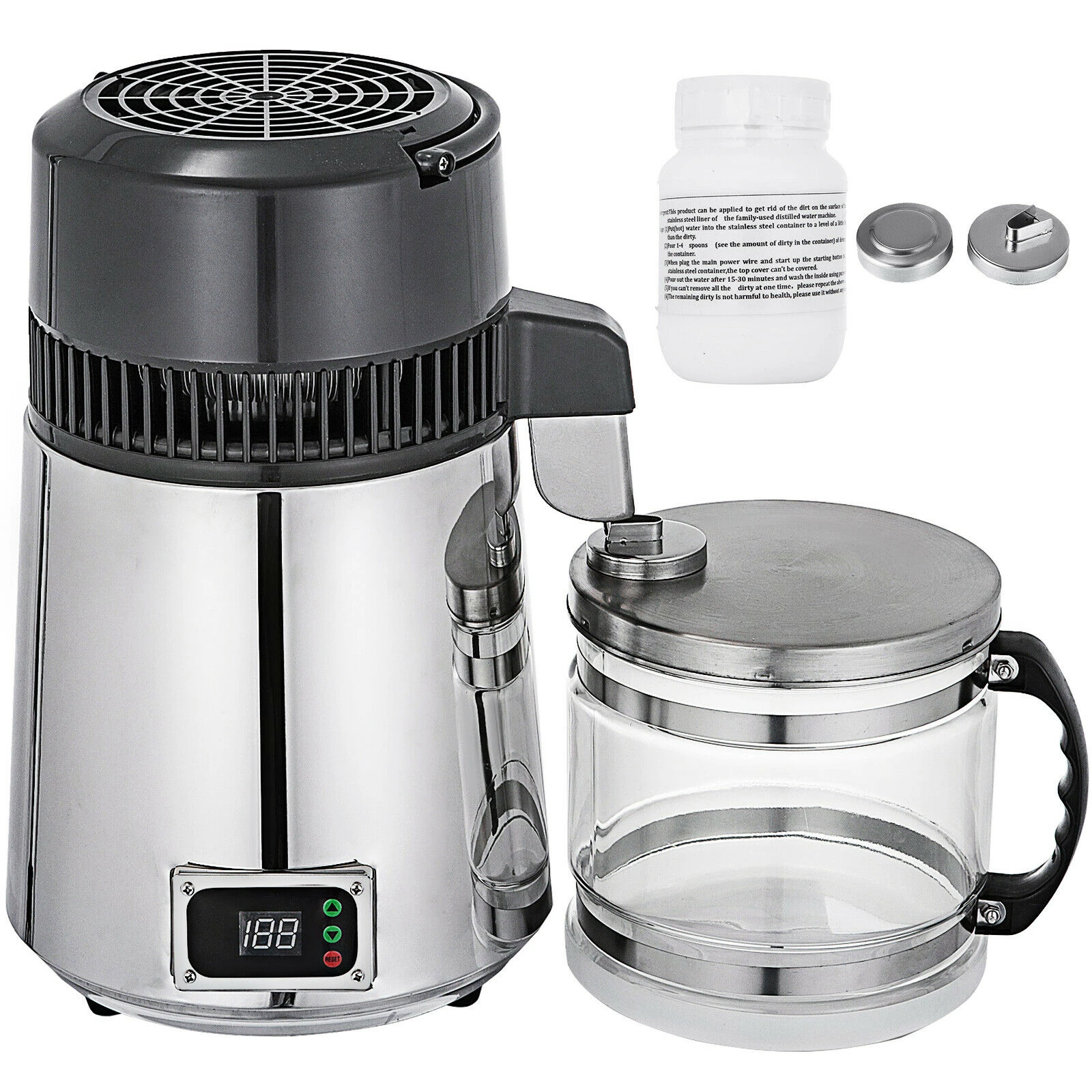 Vevor 4l 750w Water Distiller Stainless Steel Inner Adjustable Temperature Digital Control Distilled Purified For Home Kitchen Distillers Aliexpress