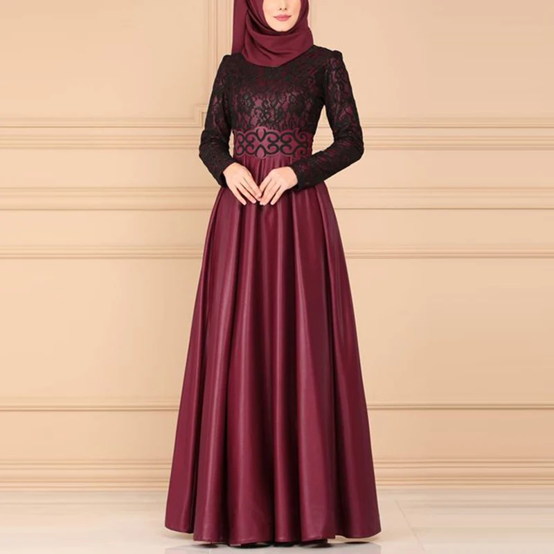 MISSJOY мусульманское женское Платье абайя кружевное винтажное арабское кимоно Jubah Дубай элегантная Исламская одежда Femme Robe S-5XL Платье