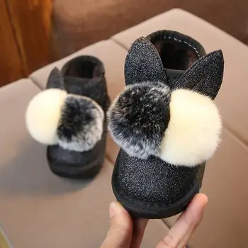 

Hot Winter Children's Sequins Boots Cute Wear Girls Snow Boots Boys Cotton Shoes Baby Shoes Boots Pink Black Red