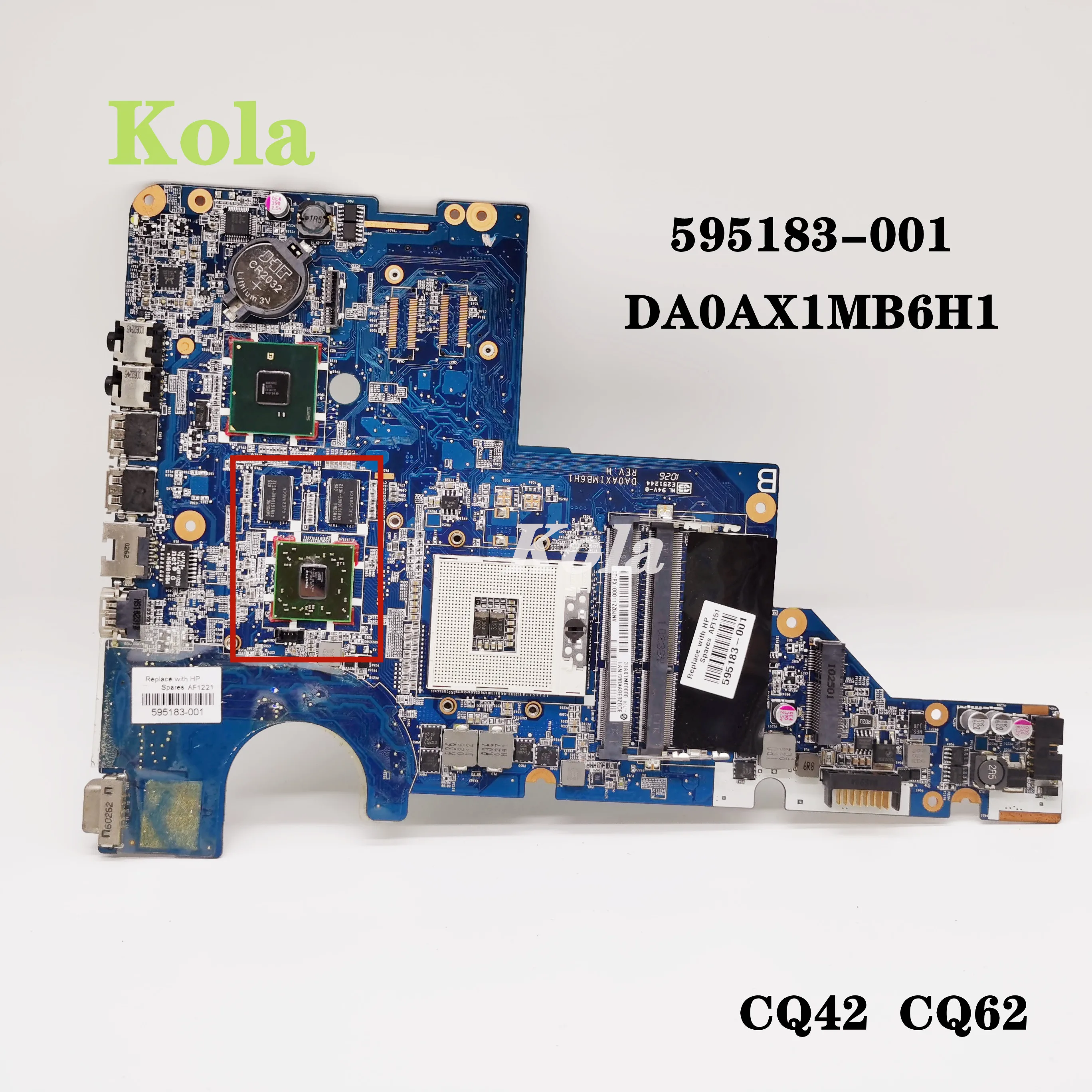 595183-001 631596-001 615580-001 608824-001 para HP CQ42 G42 G62 CQ62 placa base de computadora portátil DAOAX1MB6F0 DA0AX1MB6H1 100% prueba completamente