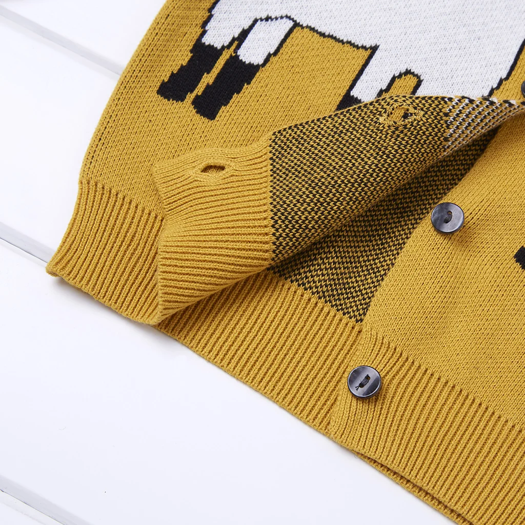 PatPat вязанный рисунок Альпака; одинаковые свитера на осень одежда из хлопка с круглым вырезом и Длинными Рукавами однобортный рубашка наряд для родителей и ребенка одежда