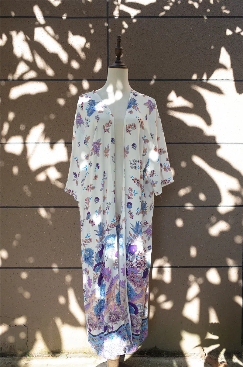 Хлопковое пляжное платье с принтом накидка саронги купальник парео Пляжная