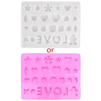 

Handmade Flower Heart Round Letters Pendant Silicone Resin Molds Resin Casting Molds Resin Epoxy Jewelry Making Tools