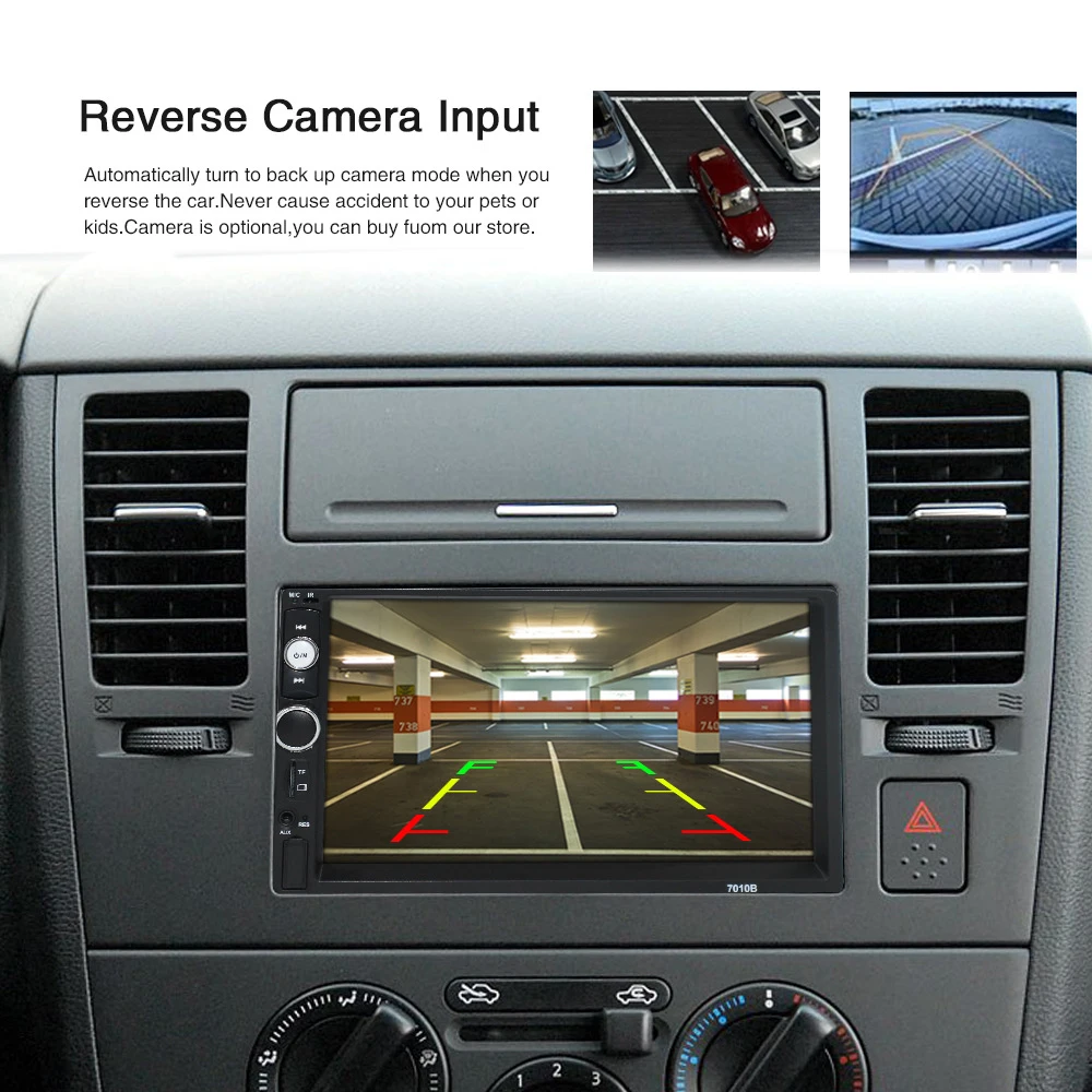 7 дюймов 720P автомобильное радио зеркало HD двойной Din автомобильный MP5 плеер fm-радио USB AUX пульт дистанционного управления камера заднего вида мультимедийный плеер