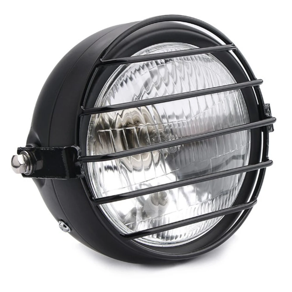 

high quality 6.5" Retro Round LED Headlight Motorcycle Side Mount Lamp with Grill Cover for car parts
