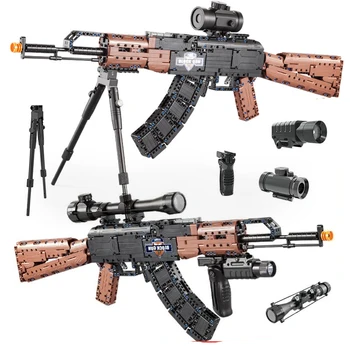

Weapon AK47 Models Building Blocks Technic Police for Assault Rifle GUN Diy Blocks Toys for Children Boys
