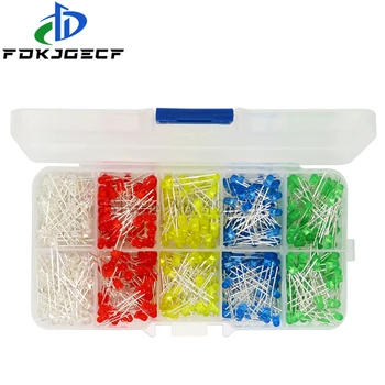 

5 Colors x100pcs=500Pcs 3MM LED Diode Kit Mixed Color Red Green Yellow Blue White + BOX DIY kit