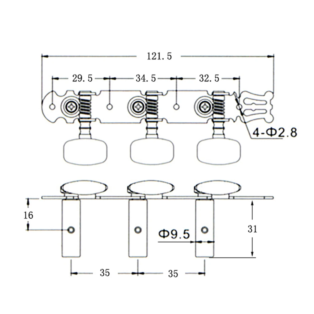 1 Pair Elegant 3R3L Tuning Mechanical Pegs Tuner Peg Spare Parts For Electric Guitar