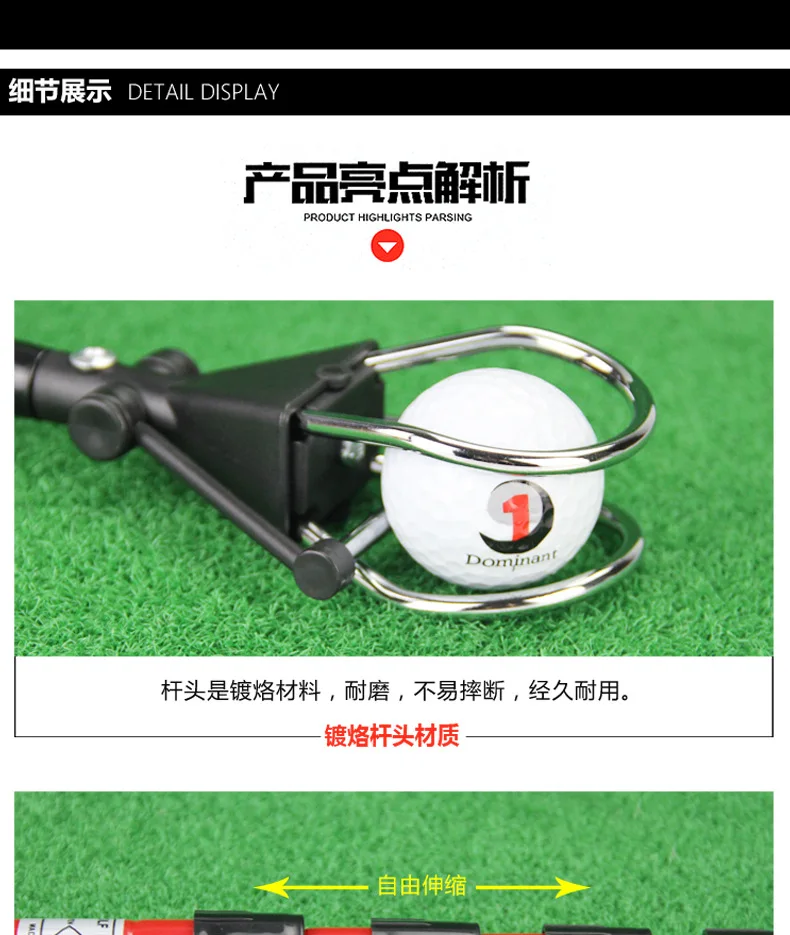 Golfball Scooper Ball pick er алюминиевый сплав мяч pick er принадлежности стадион pick up мяч выдвижной напрямую от производителя продажи