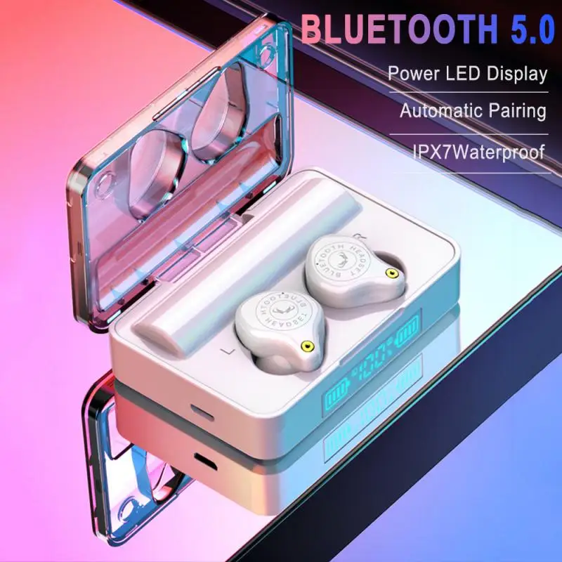 Беспроводной Bluetooth наушники с 3600 мАч зарядный чехол Водонепроницаемый сенсорный Управление TWS Bluetooth 5,0 наушники для iPhone samsung