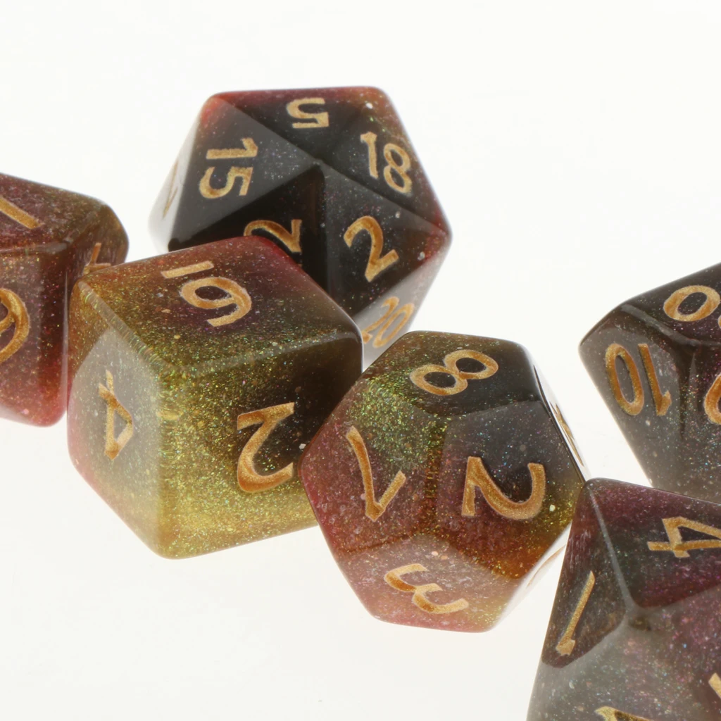 Pack of 7 Polyhedral Dices Table Board Games Party KTV for Dungeon & Dragons DND Dice Set Party Game Dices Hobby & Collectibles