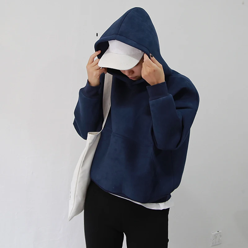 Толстовка Женская с карманами Вельветовая свободная 2019|pullover hoodie|velvet sweatshirthoodie hoody