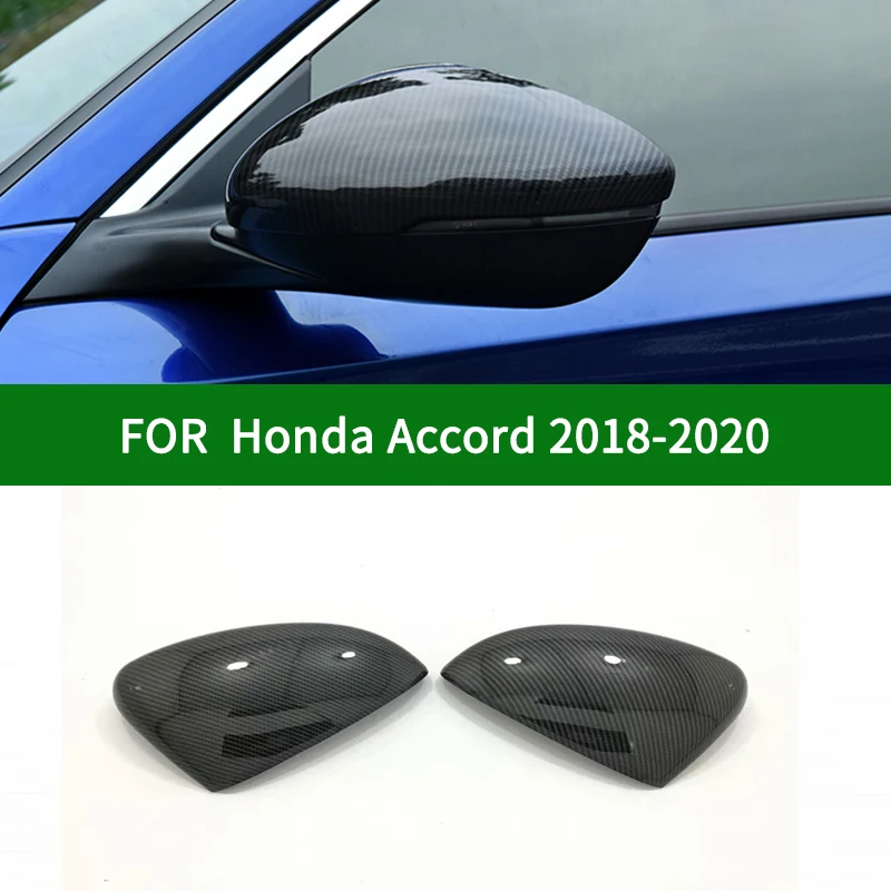 

For ALL-NEW Honda Accord 10th 2018-2020 car Rearview mirror cover trim, black carbon fibre / chrome Side Mirror Covers 2019