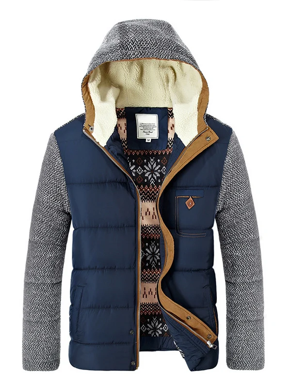3XL зимние куртки мужские пальто Толстые флисовые мужские куртки с воротником-стойкой Повседневная однотонная мужская верхняя одежда теплая - Цвет: Синий