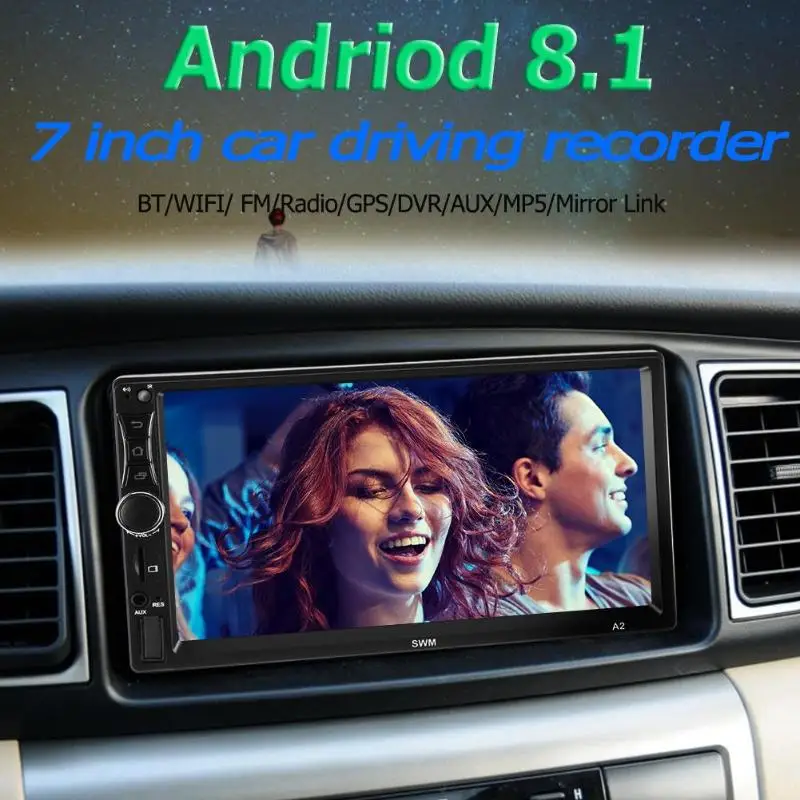 SWM A2 2 Din Автомобильный Радио мультимедийный плеер " Android 8,1 HD gps Bluetooth навигация WiFi USB стерео видео MP5 плеер AUX TF Авто Aduio