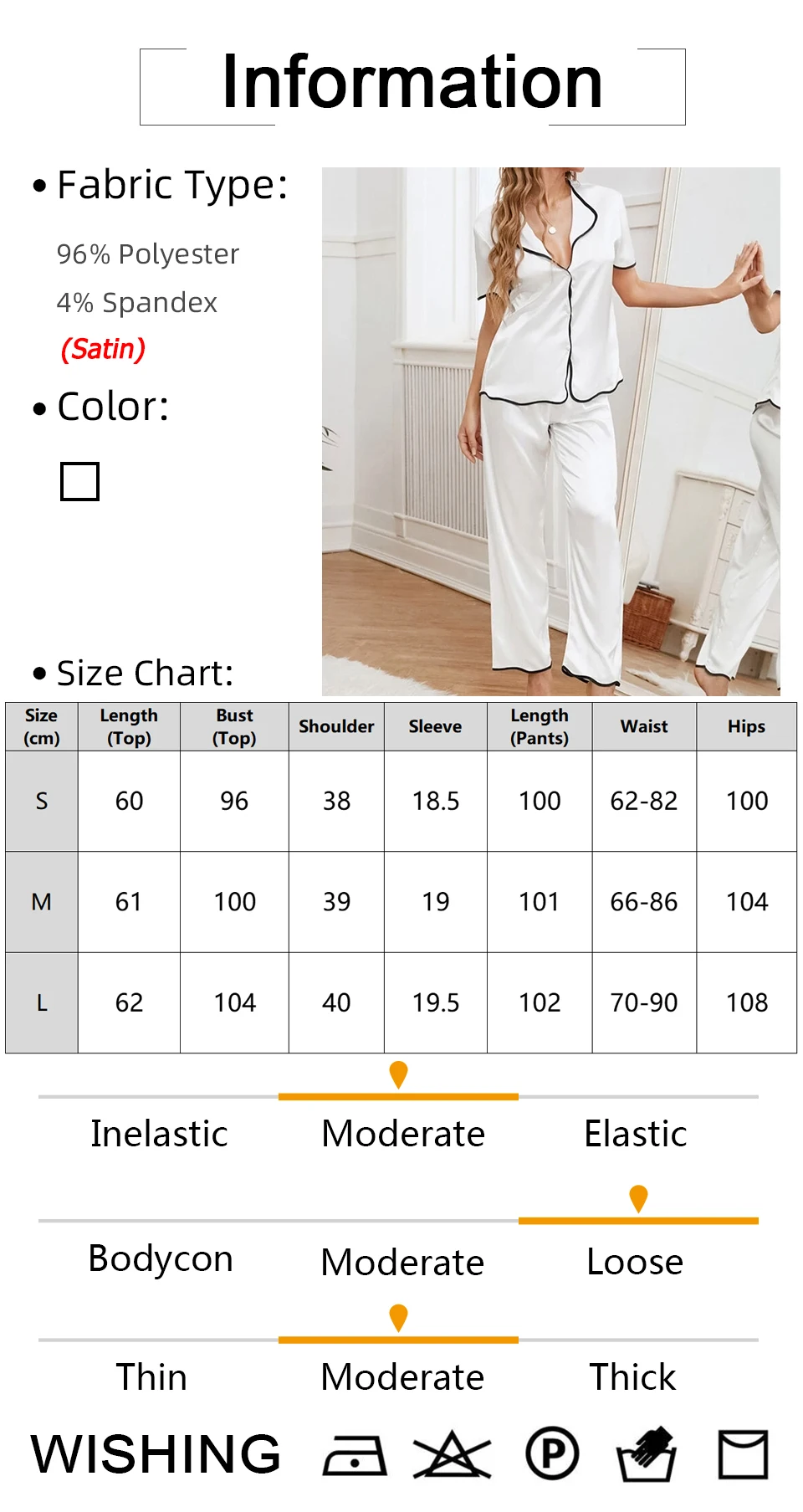 Waliicorners Nightwear Low Cut Nightie Satin Pajamas Nightgown Short Sleeve Trouser Suits 5 H3ea62fa61b0a41ef99d8a89f1fc7d5b3p