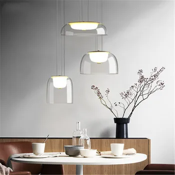 

Modern Luxury Dinning Room Glass LED Pendant Lamp Personality Bedroom Room Restaurant Coffee Shop Studio Lamp Free Shipping Iron