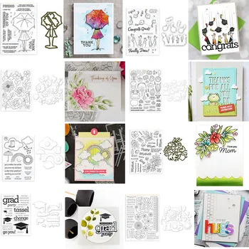 

Rainbow Rainy Day Bloom Flowers Grad Party Mother's Day Cutting Dies Stamps Set for DIY Scrapbooking Cards Crafts New 2020 09