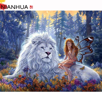 

Diamond Painting Embroidery Lion King Butterfly Fairy Natural 5D DIY Set Gift Hanging Painting Home Decoration Round Square
