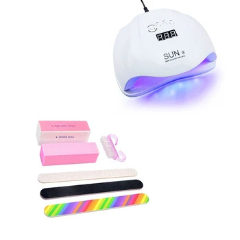 

2Set Accessories: 1 Set Polished Yarn Nail Polishing Set Nail Brush & 1Set Sun x 54W Nail Gel Dryer Machine UV LED Lamp